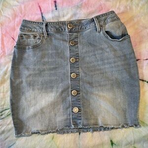 Maurices Denim Button-Front Mini Skirt